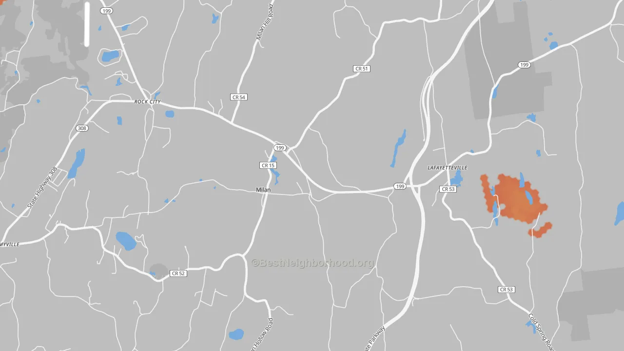 Bike Grade map of Milan, NY