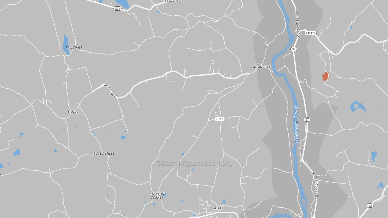 Bike Grade map of Milanville, PA