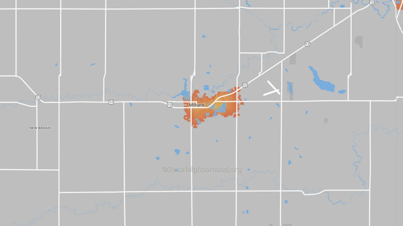 Bike Grade map of Milbank, SD