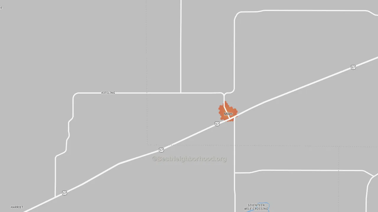 Bike Grade map of Miles, TX