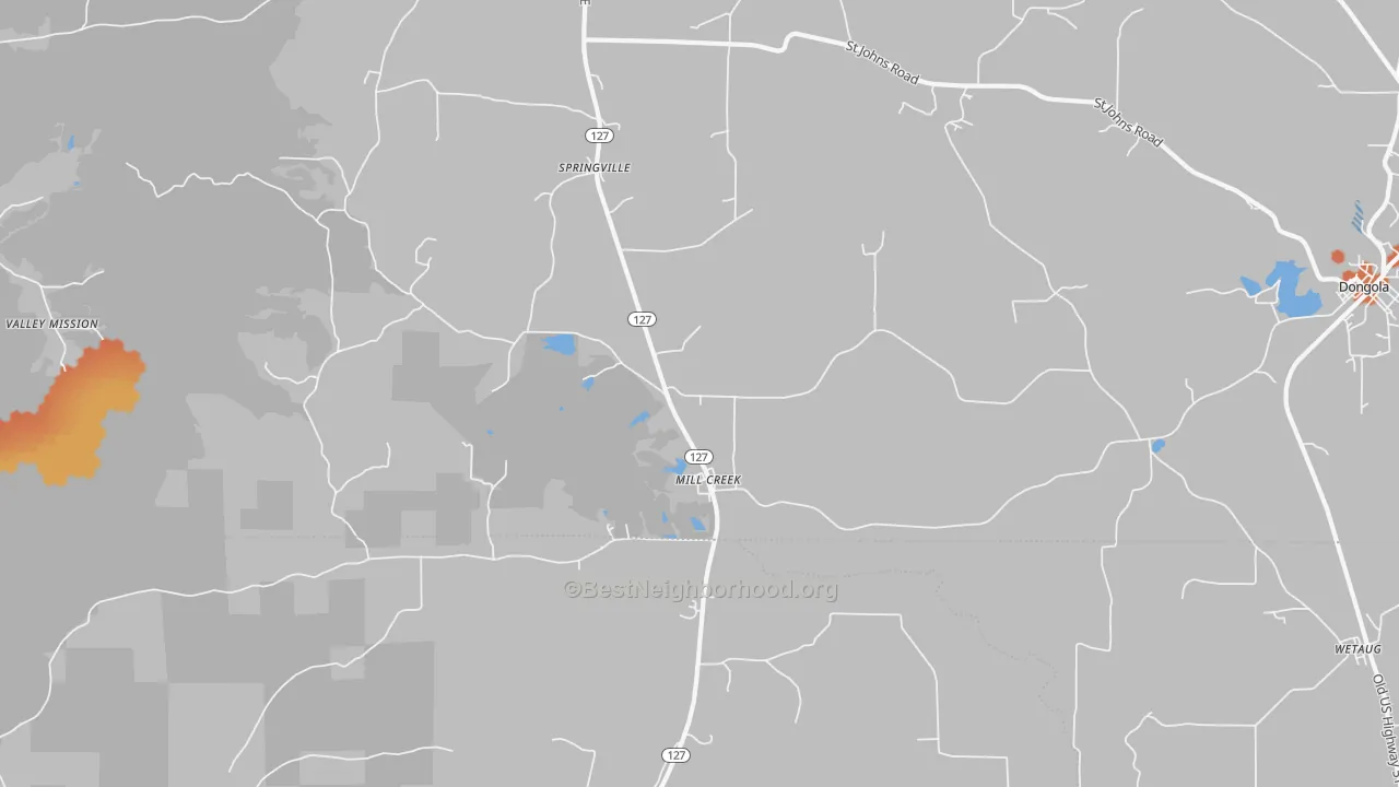Bike Grade map of Mill Creek, IL