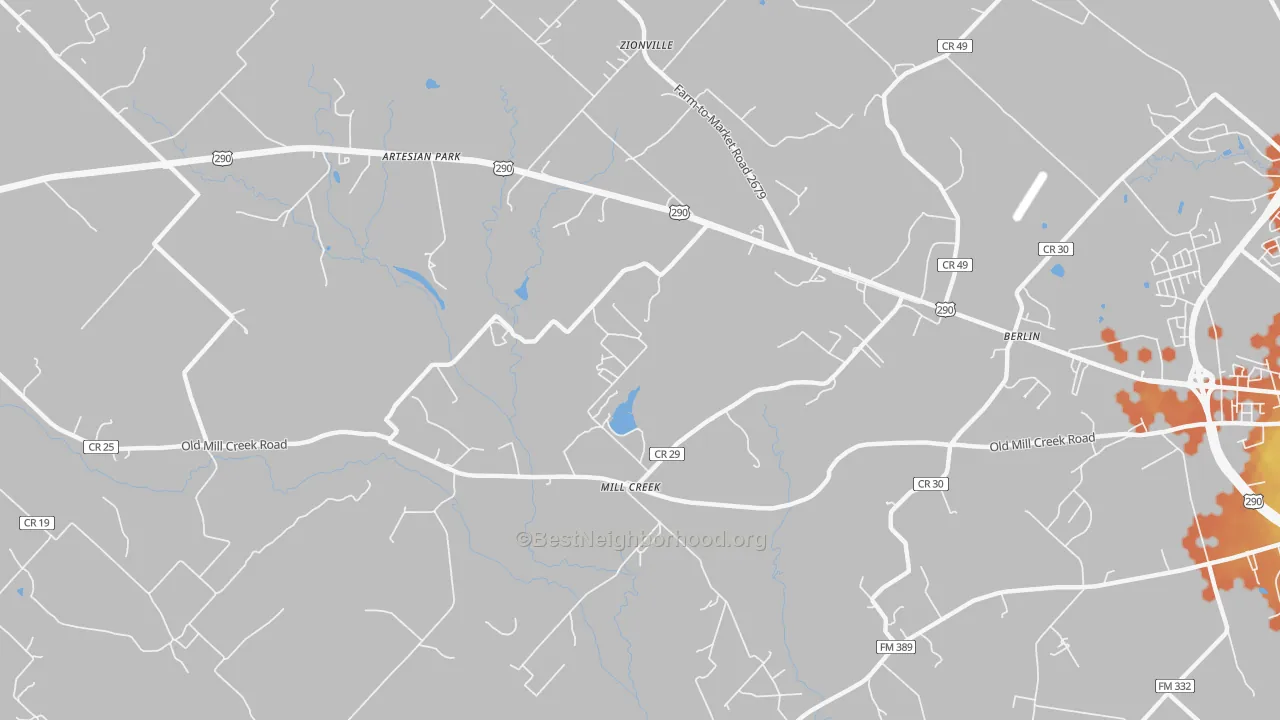 Bike Grade map of Mill Creek, TX
