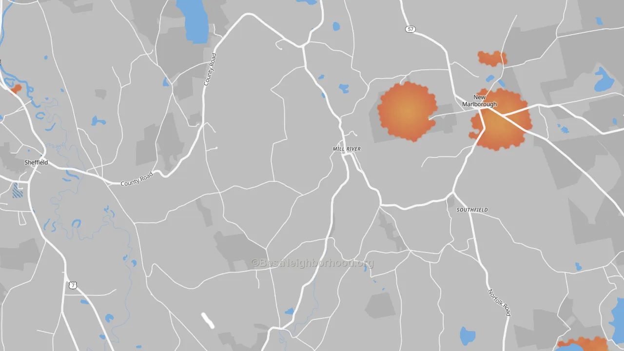 Bike Grade map of Mill River, MA