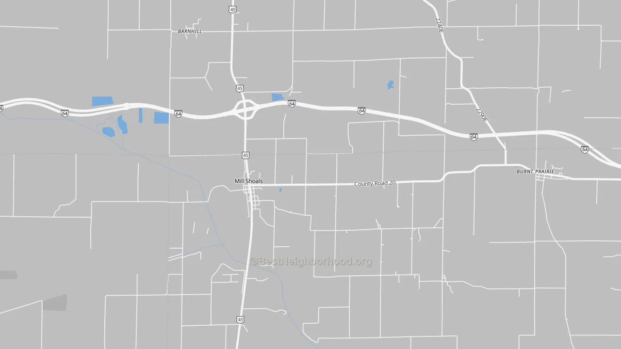 Bike Grade map of Mill Shoals, IL