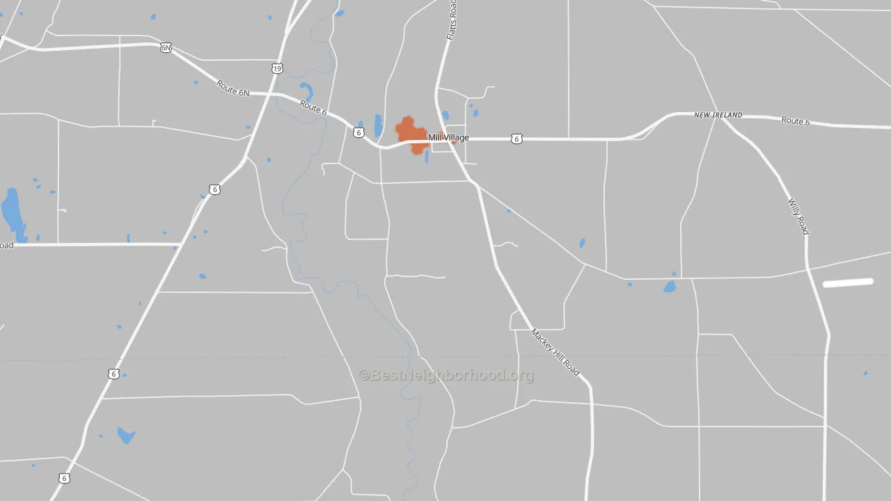Bike Grade map of Mill Village, PA