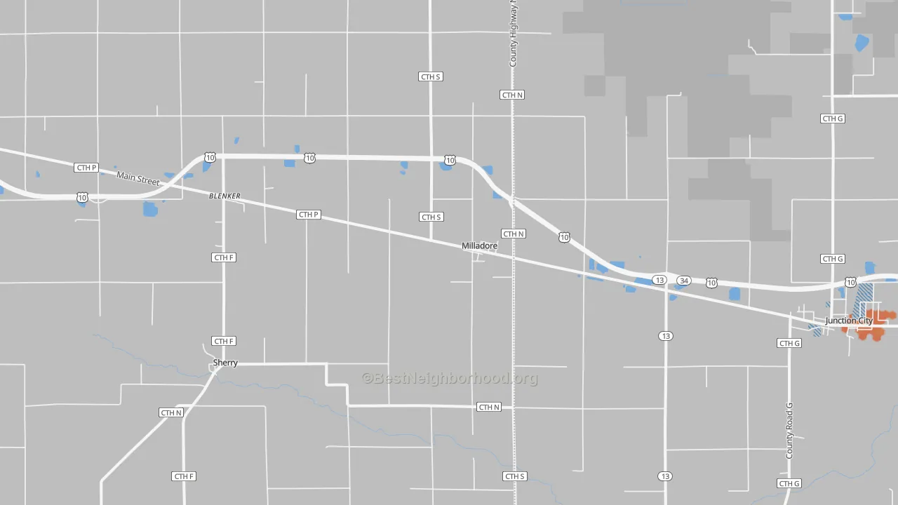 Bike Grade map of Milladore, WI