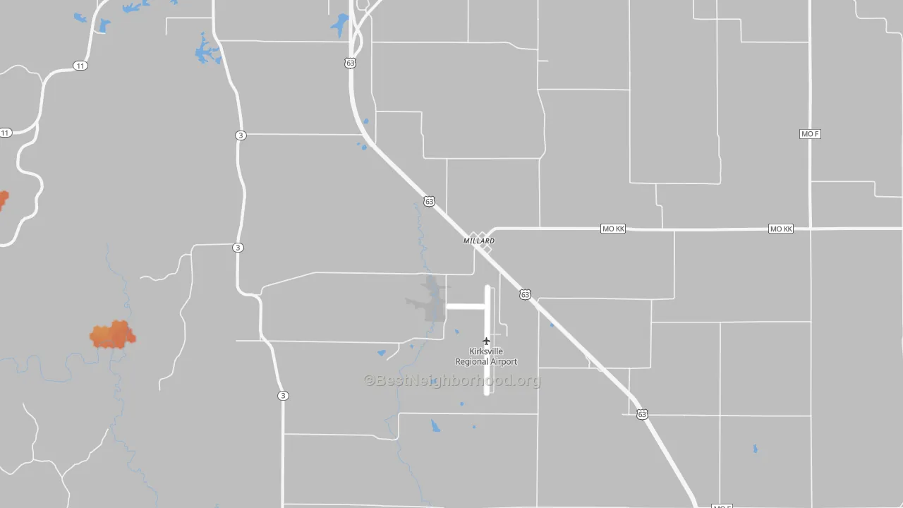 Bike Grade map of Millard, MO