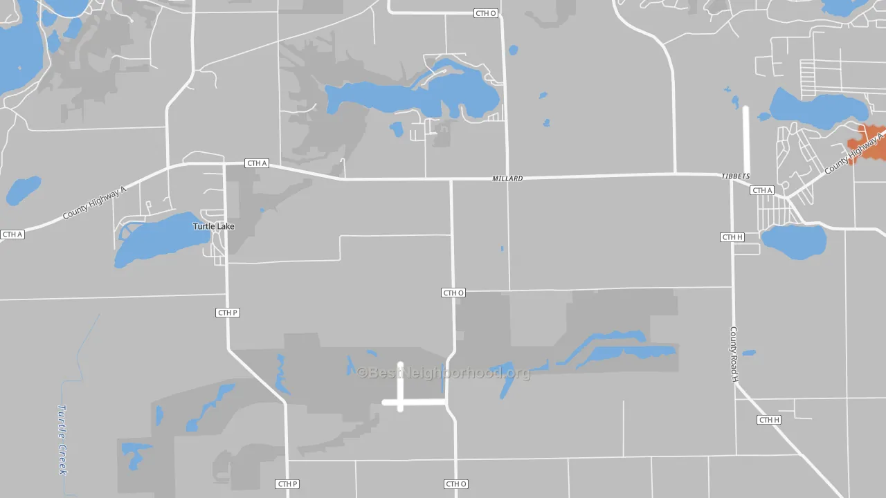 Bike Grade map of Millard, WI