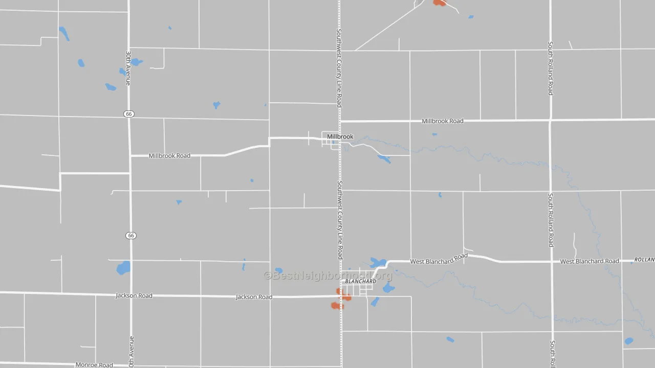 Bike Grade map of Millbrook, MI
