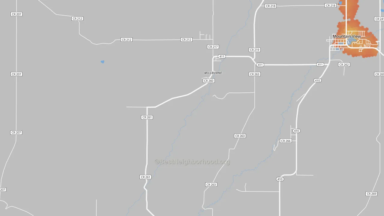 Bike Grade map of Millburne, WY