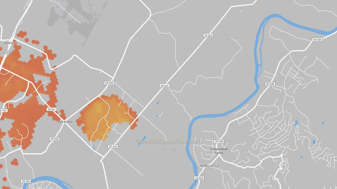 Bike Grade map of Milldale, VA
