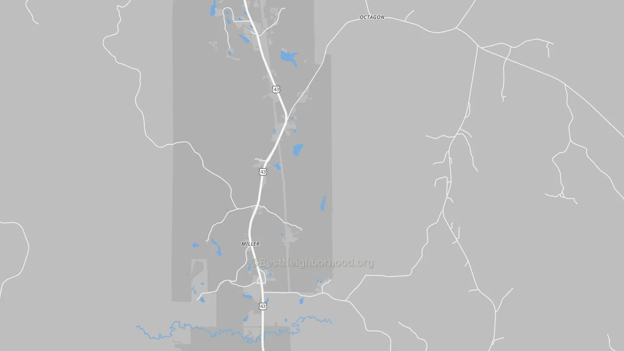 Bike Grade map of Miller, AL