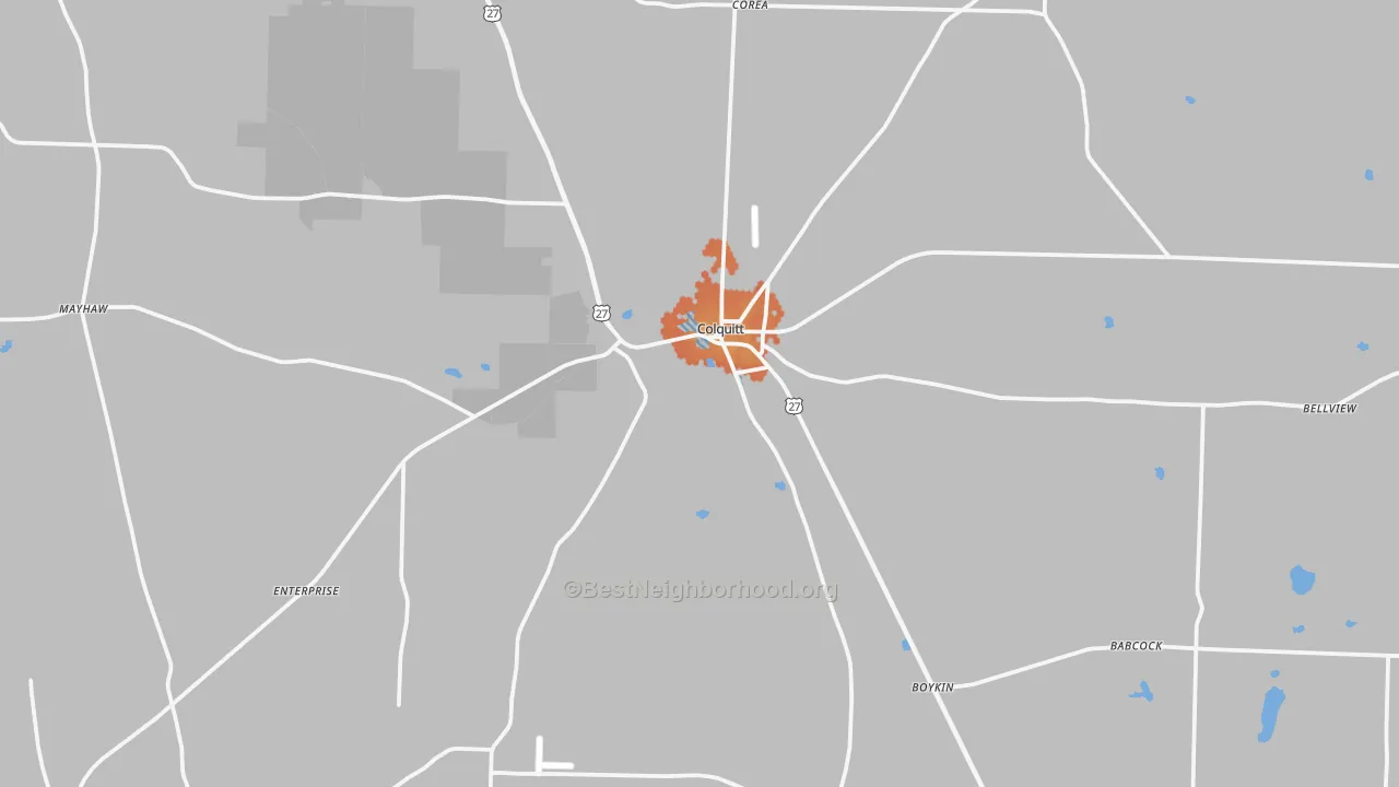 Bike Grade map of Miller County, GA