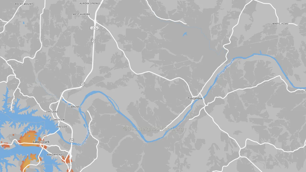 Bike Grade map of Miller County, MO