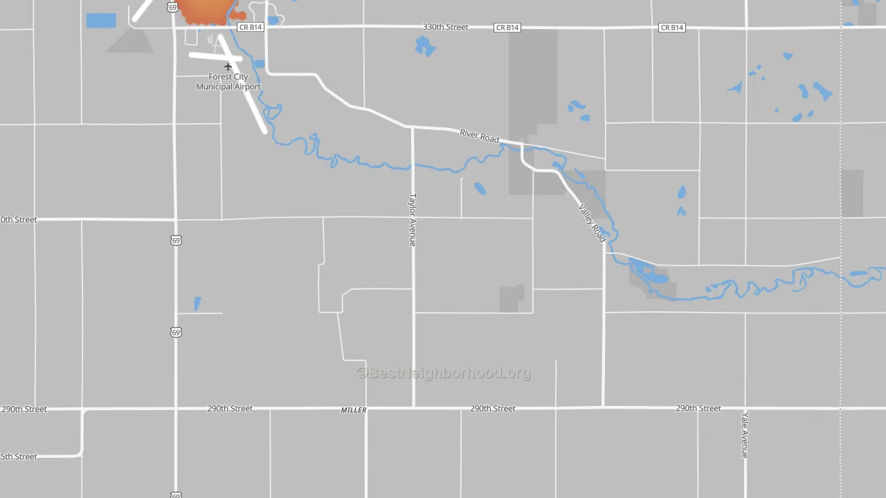 Bike Grade map of Miller, IA