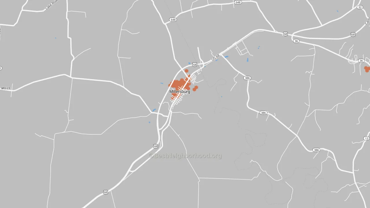 Bike Grade map of Millersburg, KY