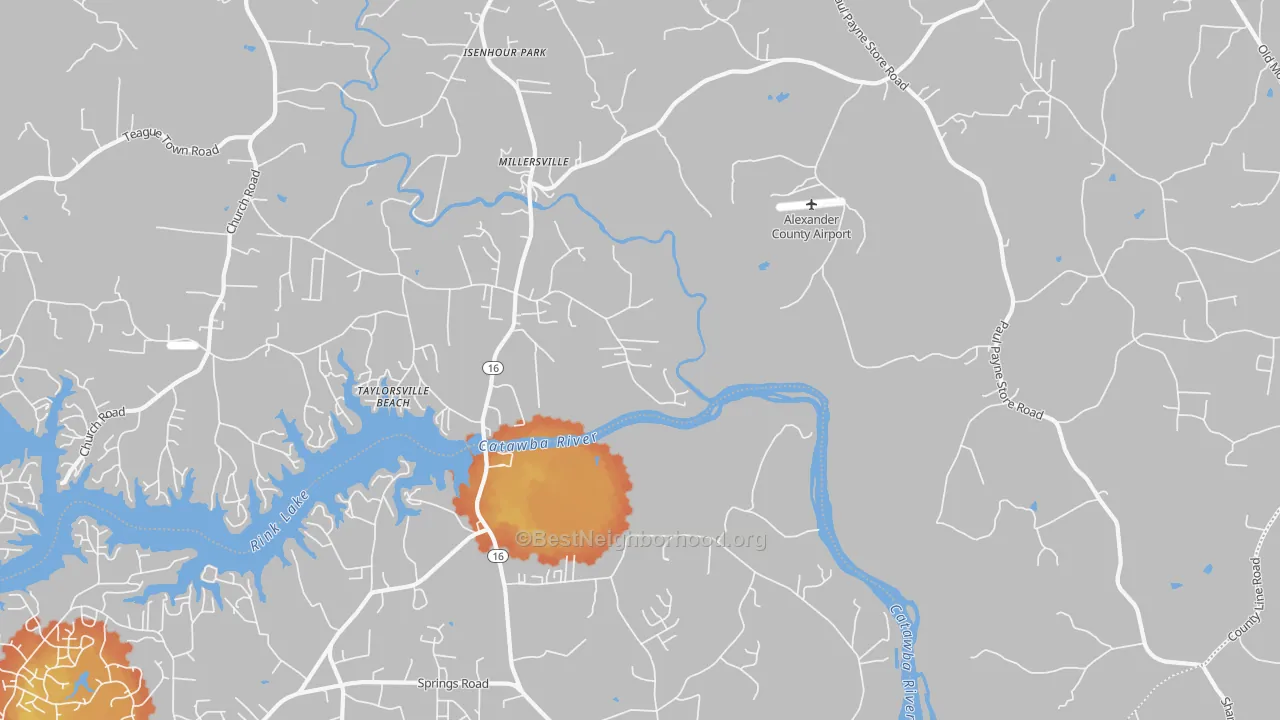 Bike Grade map of Millersville, NC