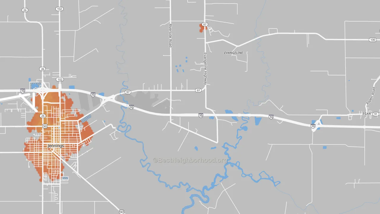 Bike Grade map of Millerville, LA