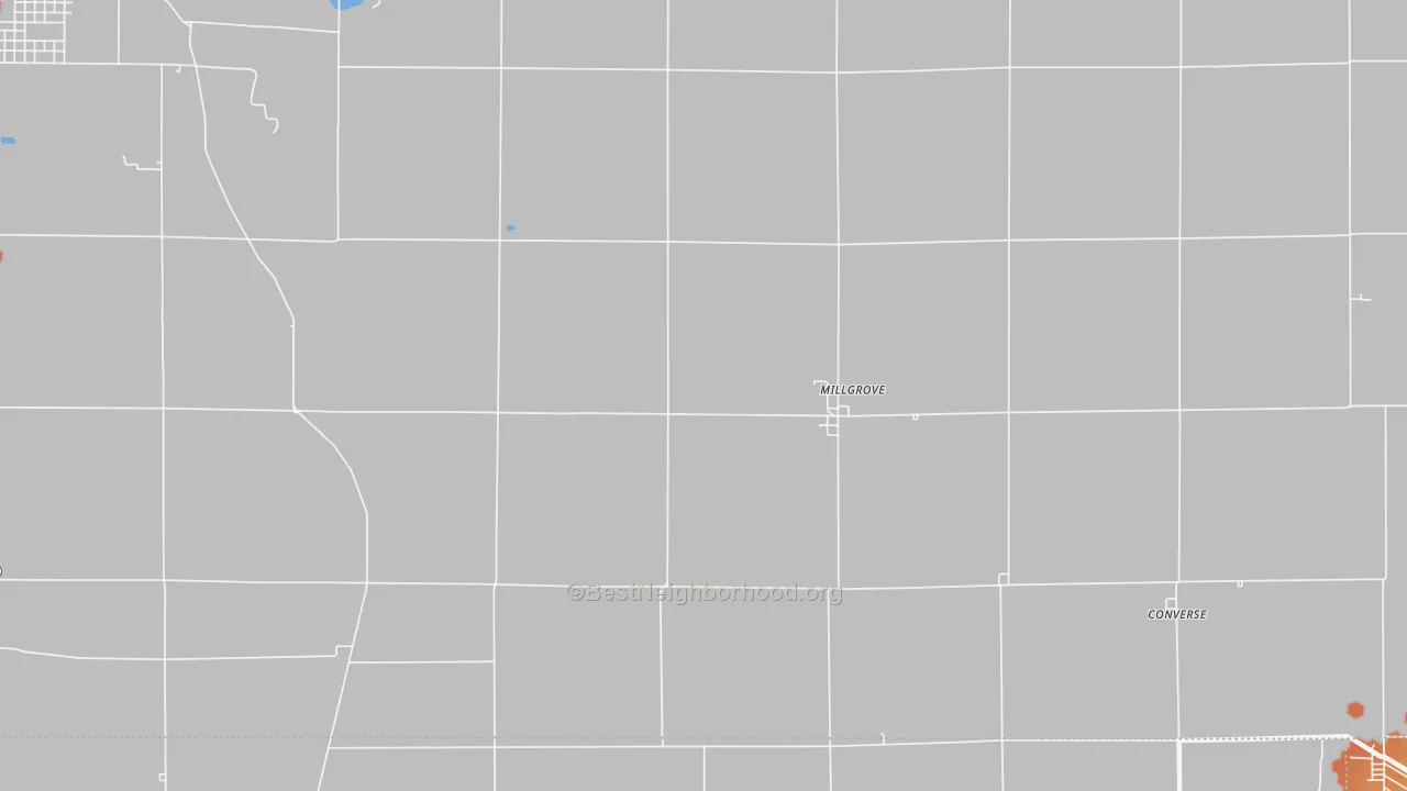 Bike Grade map of Millgrove, IN