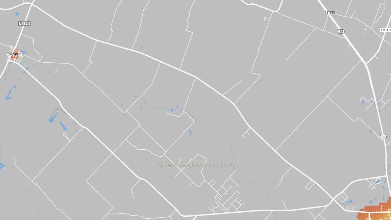 Bike Grade map of Millheim, TX