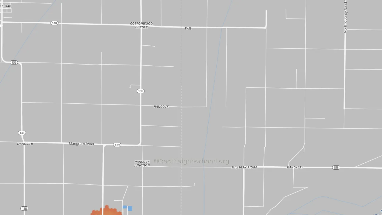 Bike Grade map of Milligan Ridge, AR