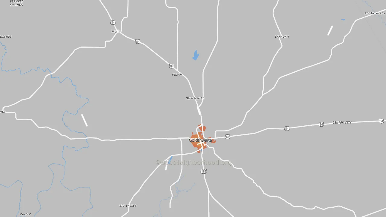 Bike Grade map of Mills County, TX