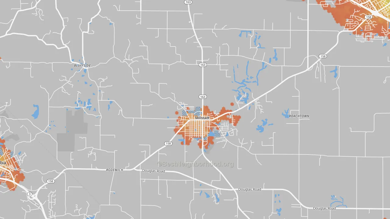 Bike Grade map of Millstadt, IL