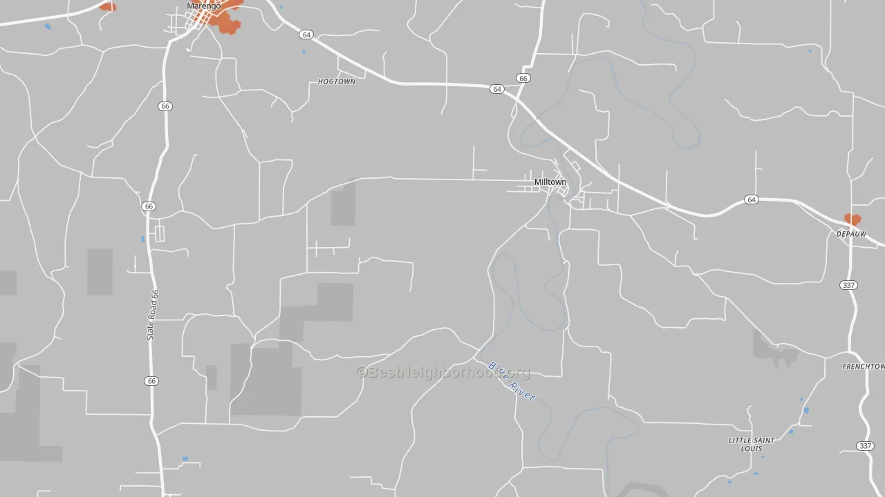 Bike Grade map of Milltown, IN