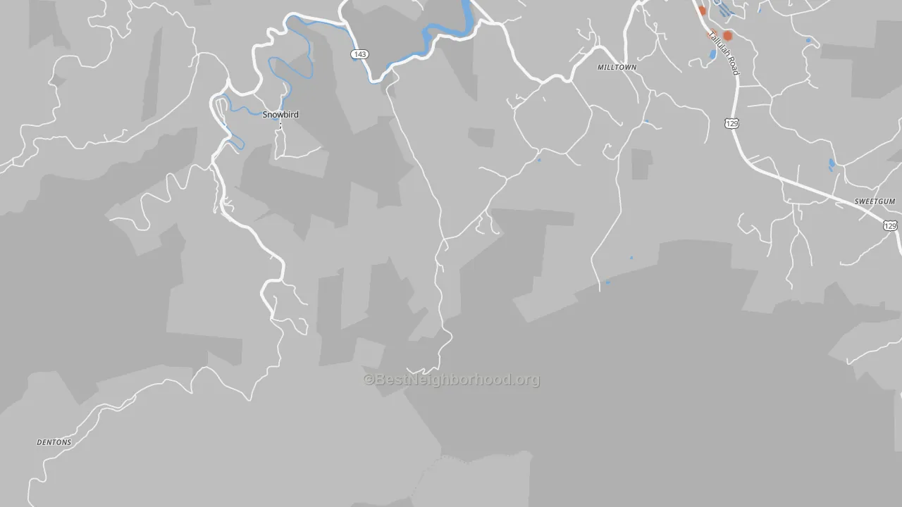 Bike Grade map of Milltown, NC