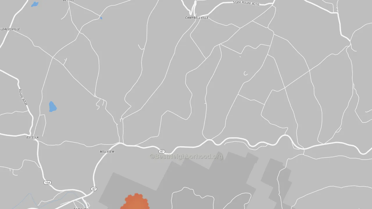 Bike Grade map of Millview, PA