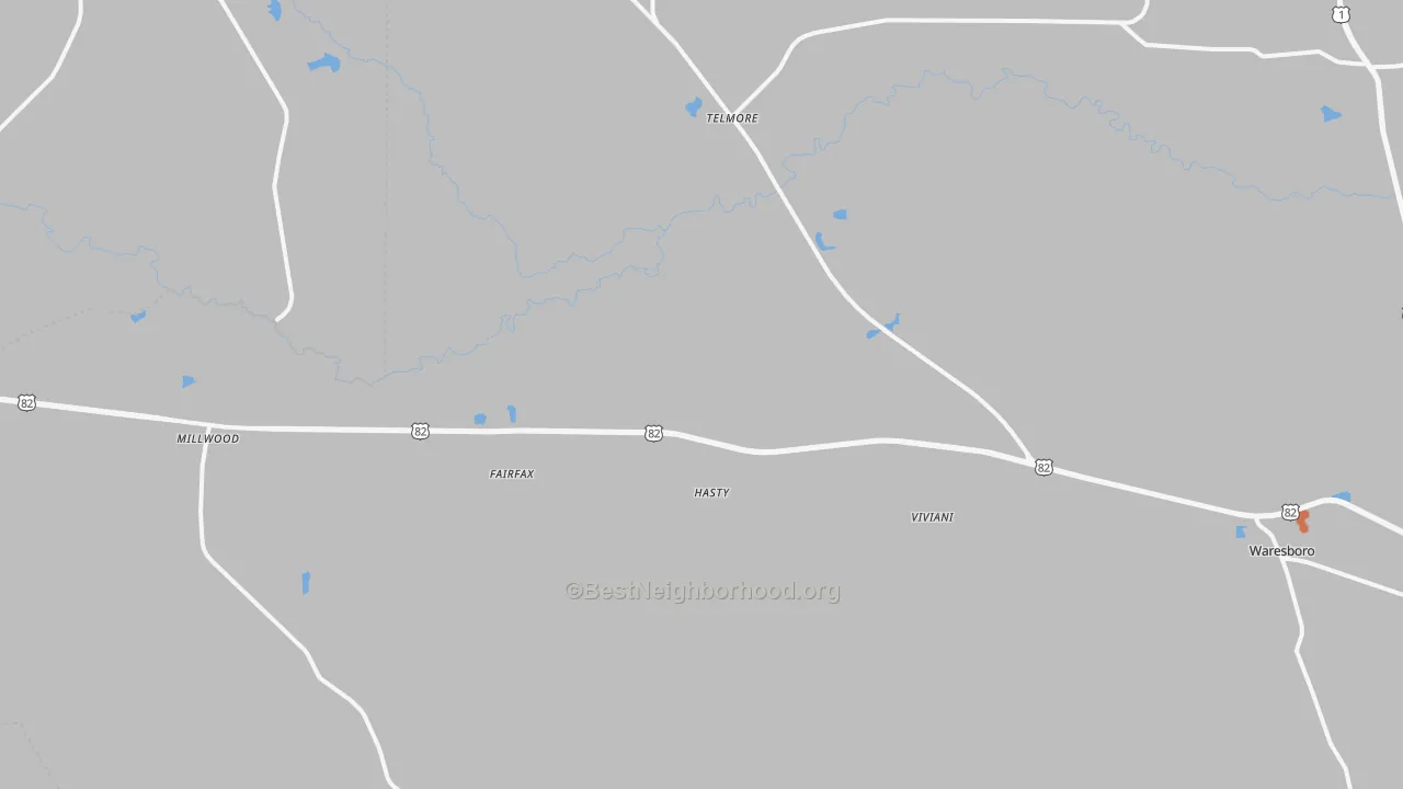Bike Grade map of Millwood, GA