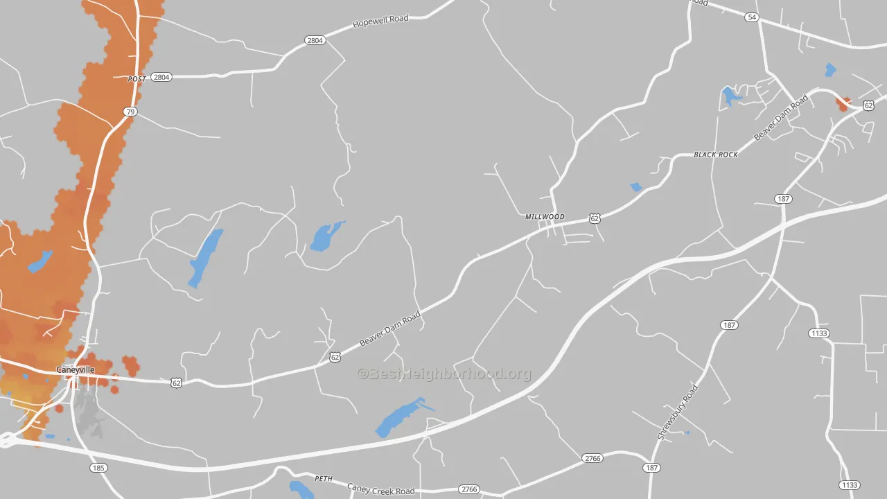 Bike Grade map of Millwood, KY