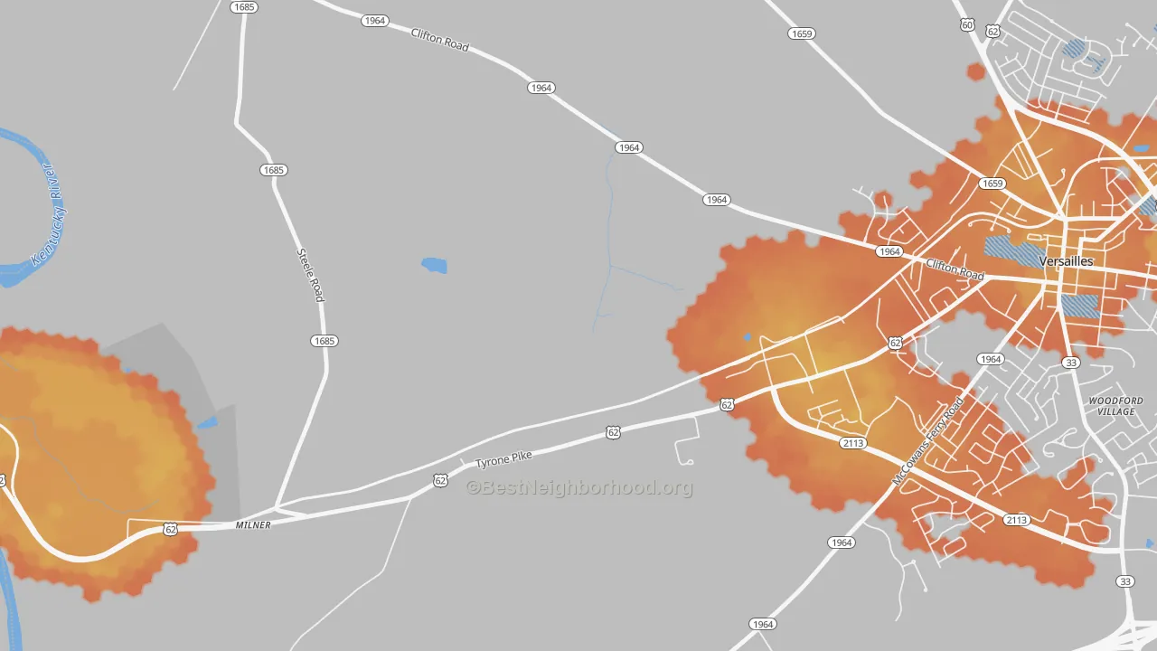 Bike Grade map of Milner, KY