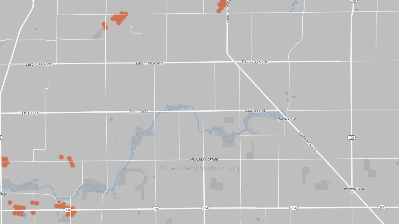 Bike Grade map of Milners Corner, IN