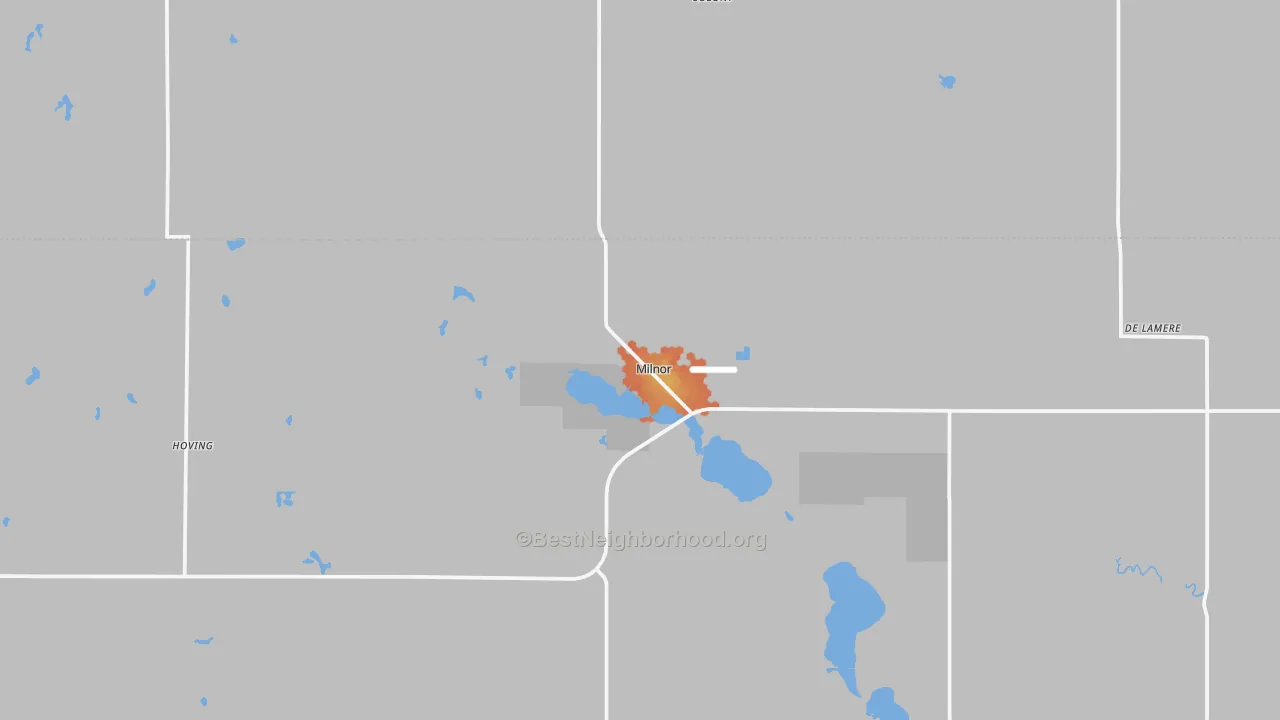 Bike Grade map of Milnor, ND