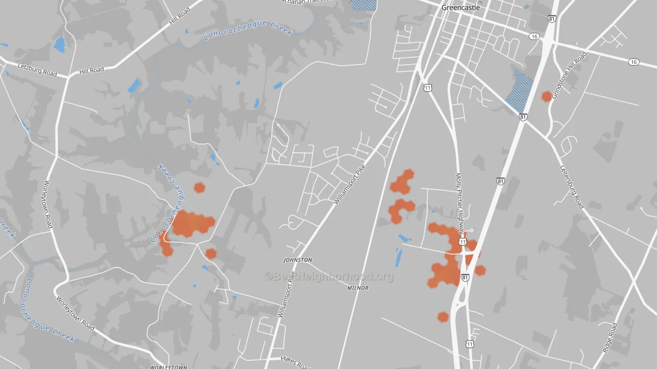 Bike Grade map of Milnor, PA