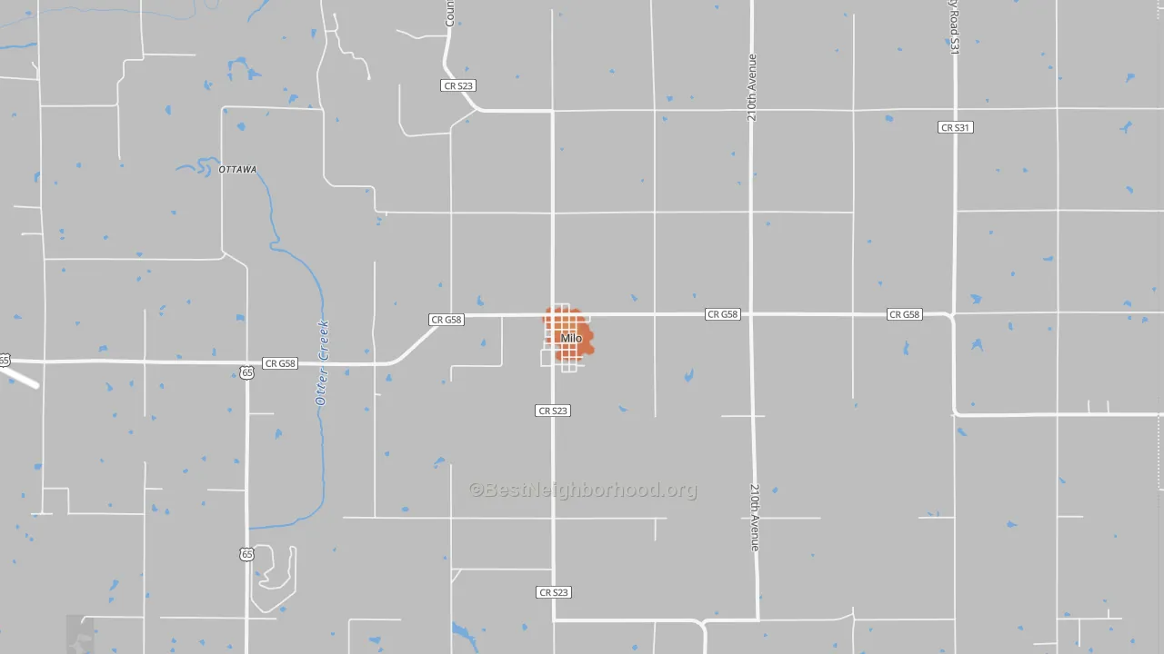 Bike Grade map of Milo, IA