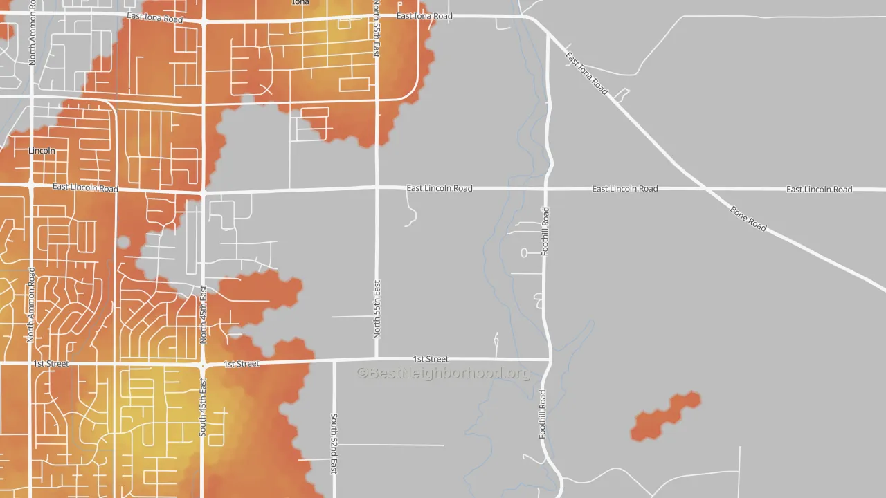 Bike Grade map of Milo, ID