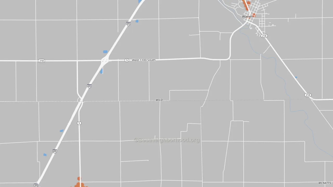 Bike Grade map of Milo, IN