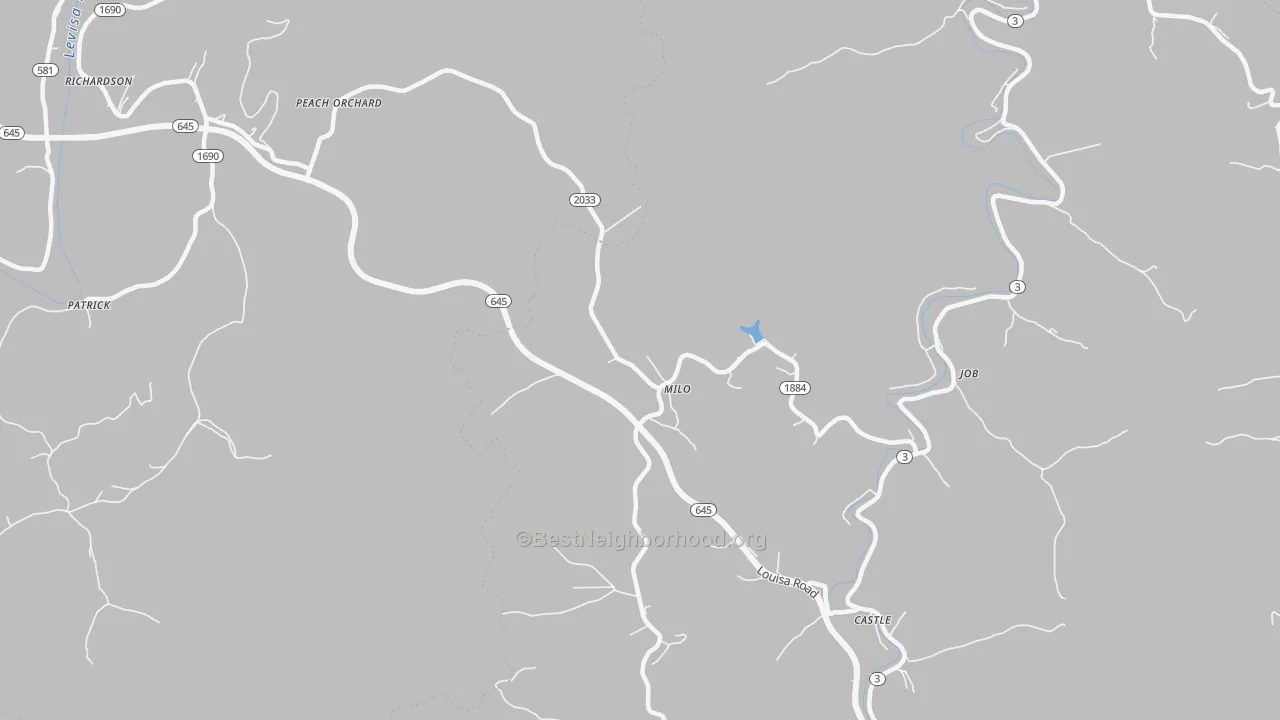 Bike Grade map of Milo, KY
