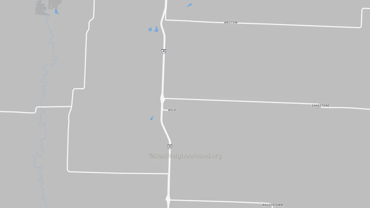 Bike Grade map of Milo, MO