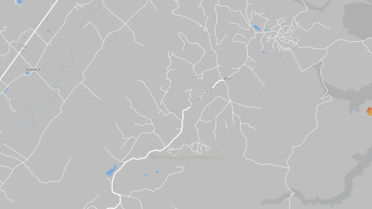 Bike Grade map of Milo, TN