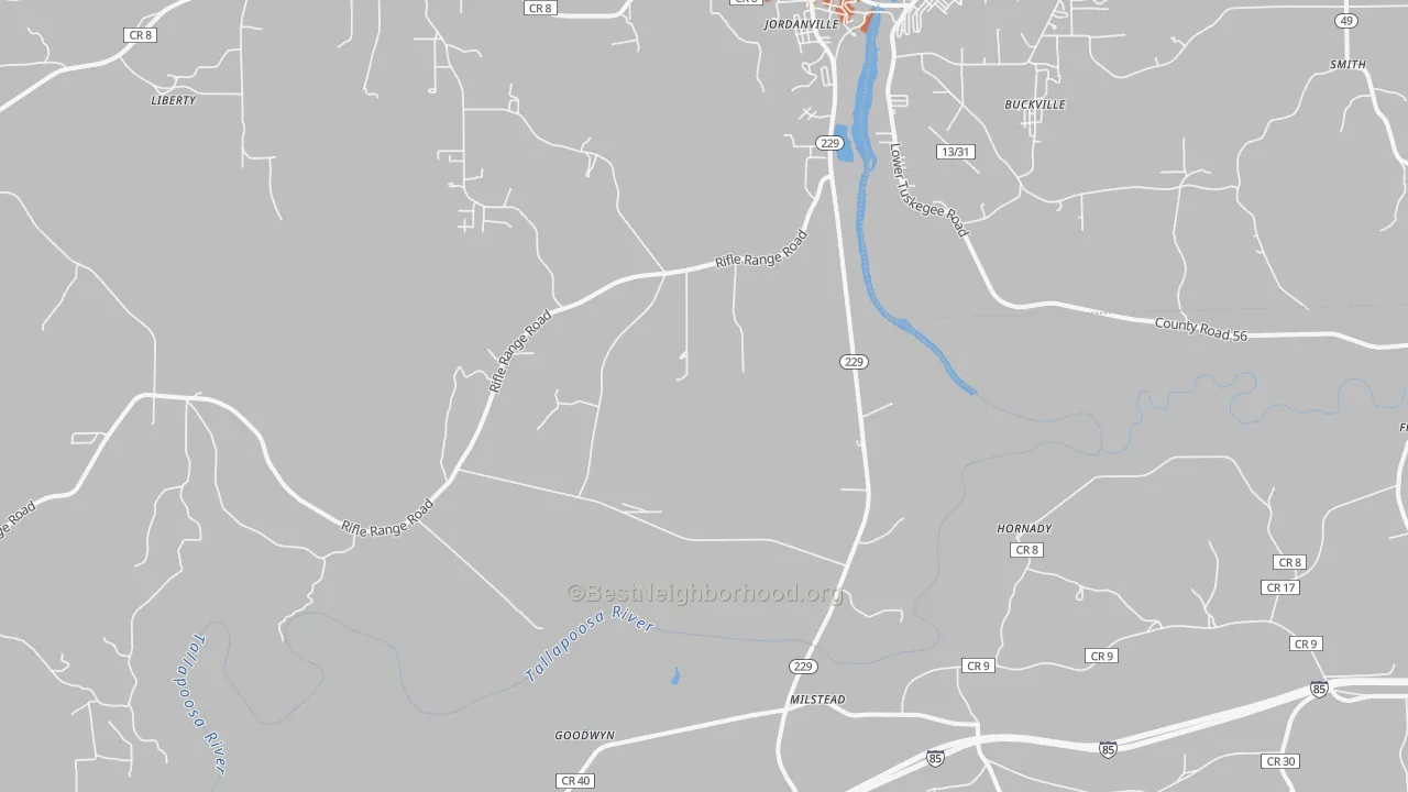 Bike Grade map of Milstead, AL