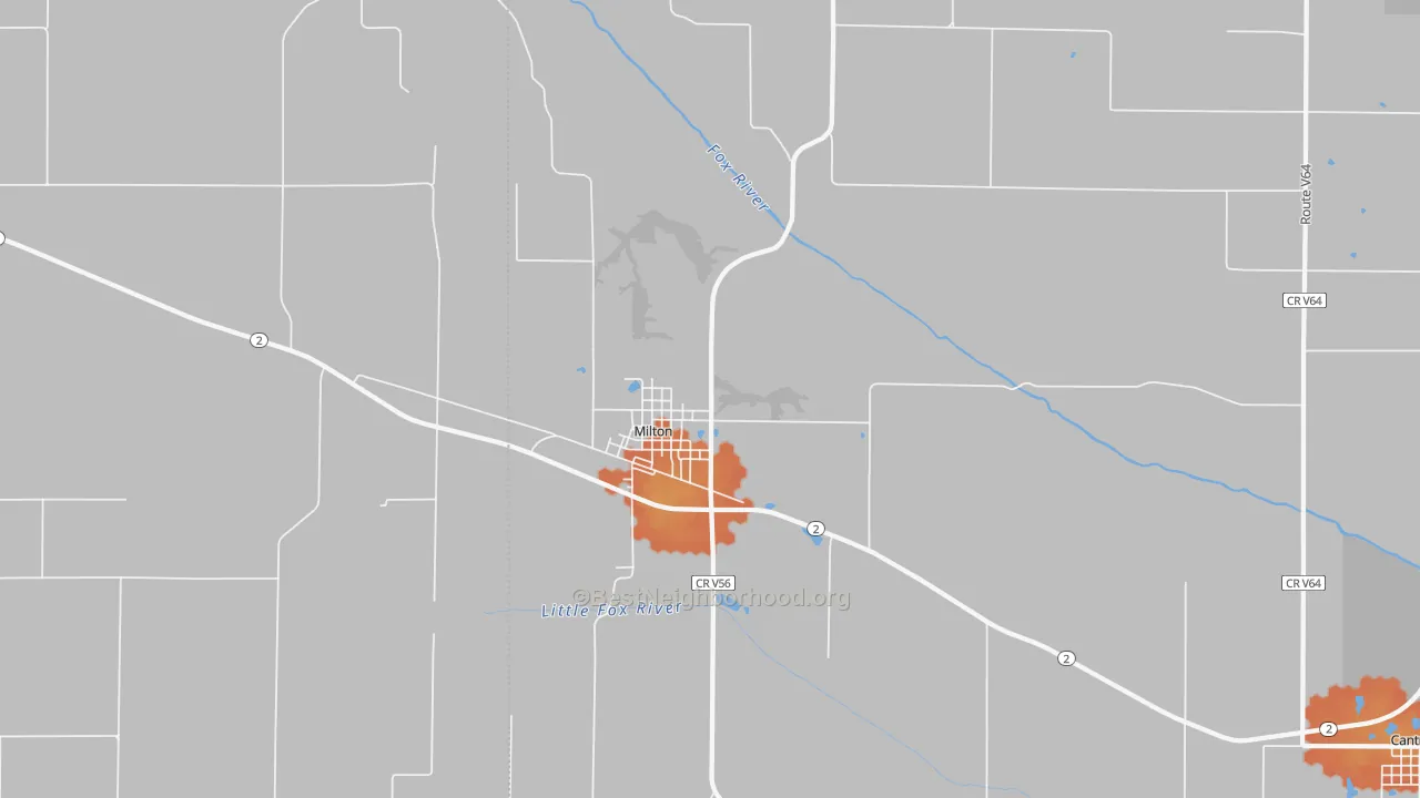 Bike Grade map of Milton, IA