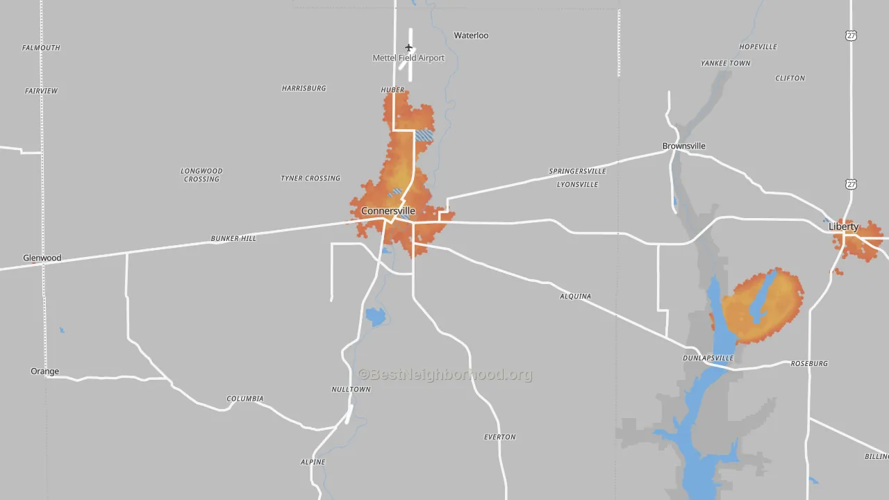 Bike Grade map of Milton, IN