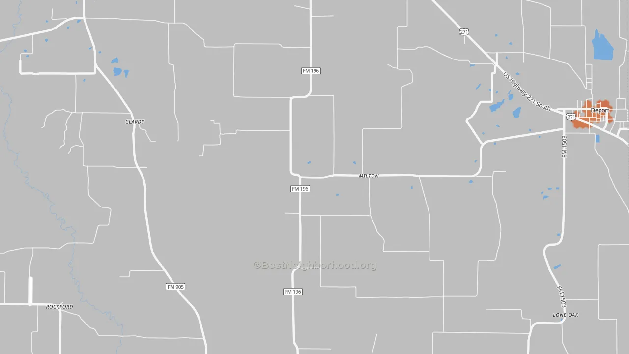 Bike Grade map of Milton, TX