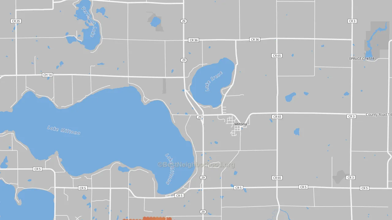Bike Grade map of Miltona, MN