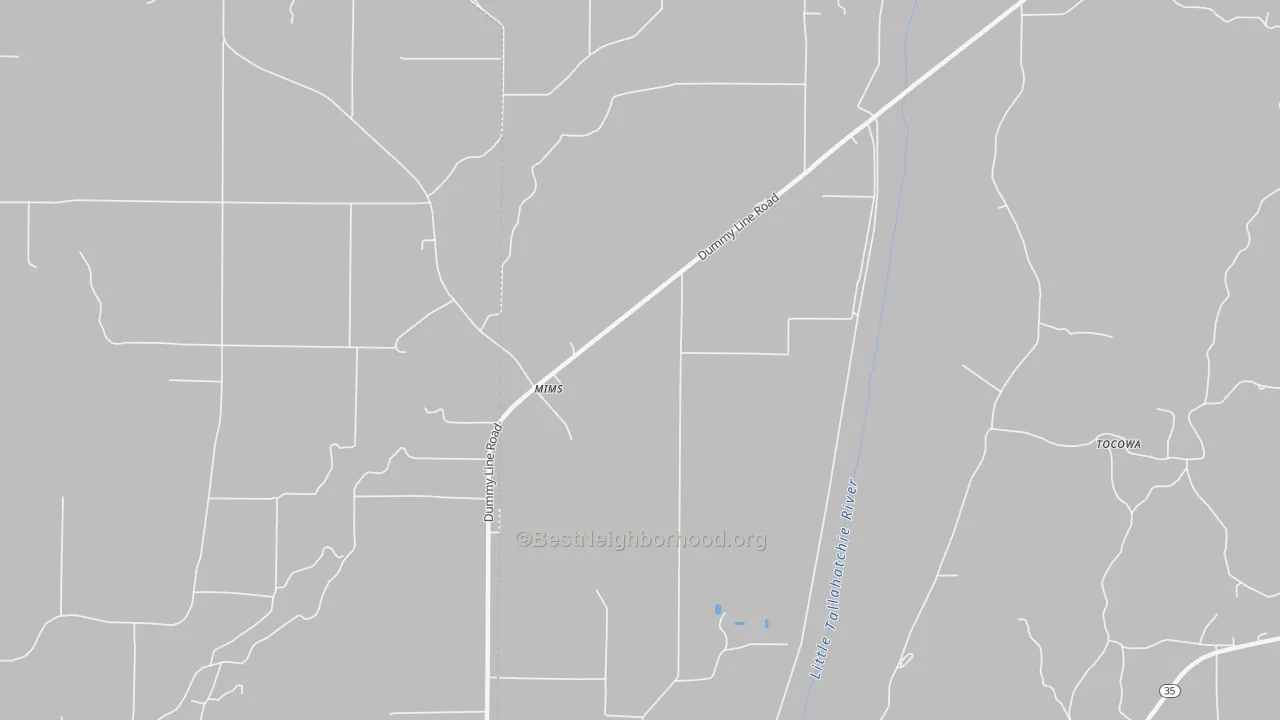 Bike Grade map of Mimms, MS