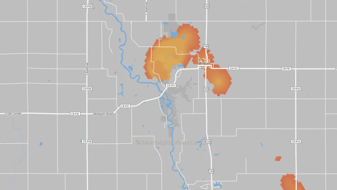 Bike Grade map of Minburn, IA