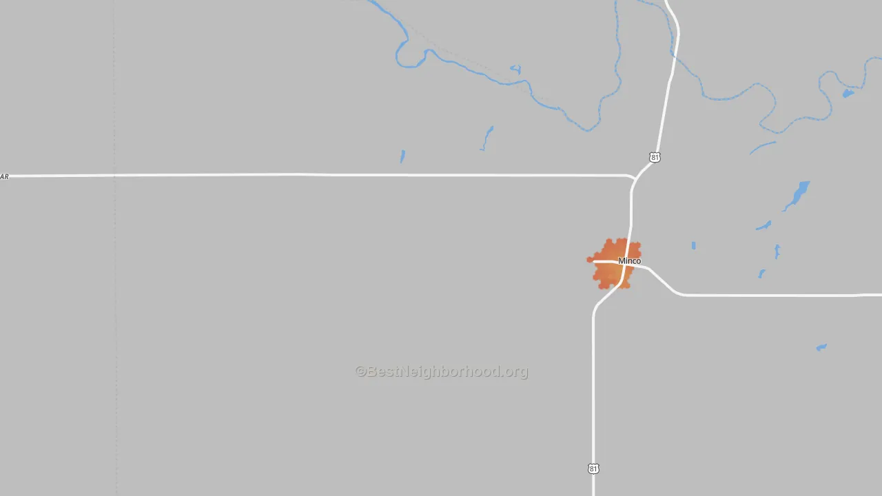 Bike Grade map of Minco, OK
